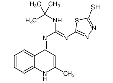 2-(2-Methyl-2-propanyl)-1-(2-methyl-4-quinolinyl)-3-(5-sulfanyl-1 ,3,4-thiadiazol-2-yl)guanidine 71253-69-5