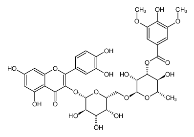 2-(3,4-Dihydroxyphenyl)-5,7-dihydroxy-4-oxo-4H-chromen-3-yl 6-O-[ 6-deoxy-3-O-(4-hydroxy-3,5-dimethoxybenzoyl)-α-L-mannopyranosyl]- β-D-galactopyranoside 852638-61-0