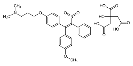 2-hydroxypropane-1,2,3-tricarboxylic acid,3-[4-[(Z)-1-(4-methoxyphenyl)-2-nitro-2-phenylethenyl]phenoxy]-N,N-dimethylpropan-1-amine 56287-31-1