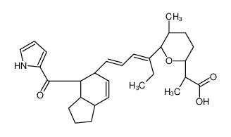 (2R)-2-[(2R,5S,6R)-5-Methyl-6-{(3E,5E)-6-[(3aR,4S,5R,7aS)-4-(1H-p yrrol-2-ylcarbonyl)-2,3,3a,4,5,7a-hexahydro-1H-inden-5-yl]-3,5-he xadien-3-yl}tetrahydro-2H-pyran-2-yl]propanoic acid 117615-33-5