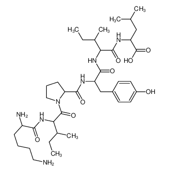 (2S)-2-[[(2S,3S)-2-[[(2S)-2-[[(2S)-1-[(2S,3S)-2-[[(2S)-2,6-diaminohexanoyl]amino]-3-methylpentanoyl]pyrrolidine-2-carbonyl]amino]-3-(4-hydroxyphenyl)propanoyl]amino]-3-methylpentanoyl]amino]-4-methylpentanoic acid 102577-25-3