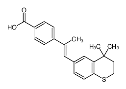 4-[(E)-1-(4,4-dimethyl-2,3-dihydrothiochromen-6-yl)prop-1-en-2-yl]benzoic acid 127697-57-8