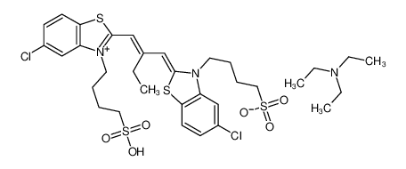 4-[5-Chloro-2-(2-{[5-chloro-3-(4-sulfobutyl)-1,3-benzothiazol-2(3 H)-ylidene]methyl}-1-buten-1-yl)-1,3-benzothiazol-3-ium-3-yl]-1-b utanesulfonate - N,N-diethylethanamine (1:1) 63450-48-6
