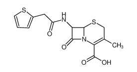 (6R)-3-methyl-8-oxo-7t-(2-thiophen-2-yl-acetylamino)-(6rH)-5-thia-1-aza-bicyclo[4.2.0]oct-2-ene-2-carboxylic acid