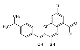 3,5-dichloro-2-[(4-propan-2-ylbenzoyl)carbamothioylamino]benzoic acid 535976-81-9