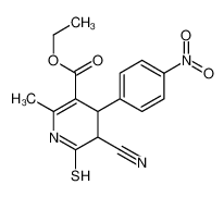 ethyl 3-cyano-6-methyl-4-(4-nitrophenyl)-2-sulfanylidene-3,4-dihydro-1H-pyridine-5-carboxylate 97651-06-4