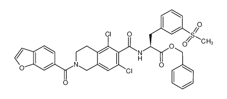 ((S)-benzyl 2-(2-(benzofuran-6-carbonyl)-5,7-dichloro-1,2,3,4- tetrahydroisoquinoline-6-carboxamido)-3-(3-methylsulfonyl)phenyl)propanoate 1194550-67-8