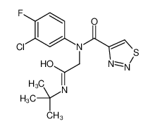 N-(3-Chloro-4-fluorophenyl)-N-{2-[(2-methyl-2-propanyl)amino]-2-o xoethyl}-1,2,3-thiadiazole-4-carboxamide