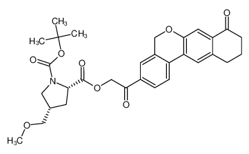 (2S,4S)-1-tert-butyl 2-(2-oxo-2-(8-oxo-8,9,10,11-tetrahydro-5H-dibenzo[c,g]chromen-3-yl)ethyl) 4-(methoxymethyl)pyrrolidine-1,2-dicarboxylate 1378391-39-9