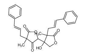 121740-82-7 3-cinnamyl-4-[(3-cinnamyl-3-methyl-3H,5H-furan-2,4-dioxo)-5-furyl]-4-hydroxy-3-methyl-2-oxotetrahydrofuran