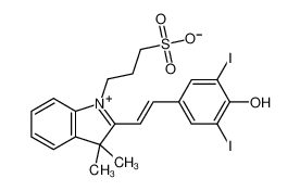 3-(2-(4-Hydroxy-3,5-diiodostyryl)-3,3-dimethyl-3H-indol-1-ium-1-yl)propane-1-sulfonate 145876-11-5