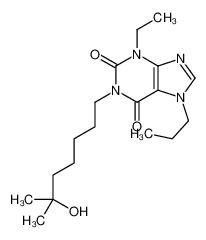 3-ethyl-1-(6-hydroxy-6-methylheptyl)-7-propylpurine-2,6-dione 134072-58-5