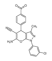 3-氨基-9-(3-氯苯基)-7-甲基-5-(4-硝基苯基)-2-氧杂-8,9-二氮杂双环[4.3.0]九-3,7,10-三烯-4-甲腈