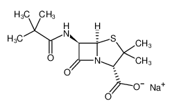 3,3-Dimethyl-6-((2,2-dimethyl-1-oxopropyl)amino)-7-oxo-4-thia-1-azabicyclo[3.2.0]heptane-2-carboxylic acid monosodium salt 20520-33-6
