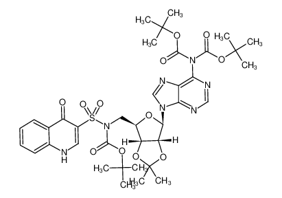 1447236-93-2 spectrum, N6,N6-bis(tert-butoxycarbonyl)-5′-amino-5′-N-(tert-butoxycarbonyl)-5′-deoxy-5′-N-[(quinol-4-on-3-yl)sulfonyl]-2′,3′-O-isopropylideneadenosine