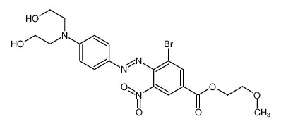 2-methoxyethyl 4-[[4-[bis(2-hydroxyethyl)amino]phenyl]diazenyl]-3-bromo-5-nitrobenzoate 85136-53-4