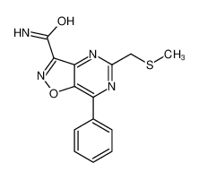 5-(methylsulfanylmethyl)-7-phenyl-[1,2]oxazolo[4,5-d]pyrimidine-3-carboxamide 165611-02-9