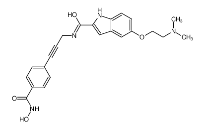 5-[2-(dimethylamino)ethoxy]-N-[3-[4-(hydroxycarbamoyl)phenyl]prop-2-ynyl]-1H-indole-2-carboxamide 847460-34-8