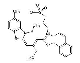 3-[2-[2-[(3-ethyl-5-methyl-1,3-benzothiazol-2-ylidene)methyl]but-1-enyl]benzo[e][1,3]benzothiazol-1-ium-1-yl]propane-1-sulfonate 28784-39-6