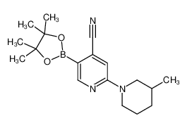 2-(3-methylpiperidin-1-yl)-5-(4,4,5,5-tetramethyl-1,3,2-dioxaborolan-2-yl)pyridine-4-carbonitrile 1356087-25-6