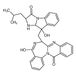 (7S)-7-[[(2S,3aS,4S)-4-hydroxy-2-(2-methylpropyl)-1-oxo-3,3a-dihydro-2H-imidazo[1,2-a]indol-4-yl]methyl]-6,7-dihydroquinazolino[3,2-a][1,4]benzodiazepine-5,13-dione 93413-04-8