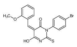 (5E)-1-(4-bromophenyl)-5-[(2-methoxyphenyl)methylidene]-2-sulfanylidene-1,3-diazinane-4,6-dione 6001-78-1