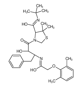 189357-33-3 (4R)-N-tert-butyl-3-[(2S,3S)-3-[[2-(2,6-dimethylphenoxy)acetyl]amino]-2-hydroxy-4-phenylbutanoyl]-5,5-dimethyl-1,3-thiazolidine-4-carboxamide