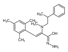 (E)-2-[methyl(2-phenylpropyl)amino]-3-(2,4,6-trimethylphenyl)prop-2-enehydrazide 72606-30-5