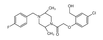 2-[4-chloro-2-(hydroxymethyl)phenoxy]-1-[(2R,5S)-4-[(4-fluorophenyl)methyl]-2,5-dimethylpiperazin-1-yl]ethanone 478833-49-7