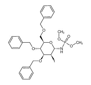 115220-98-9 dimethyl ((2S,3S,4S,5R,6R)-4,5-bis(benzyloxy)-6-((benzyloxy)methyl)-3-iodotetrahydro-2H-pyran-2-yl)phosphoramidate