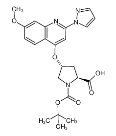 (2S,4R)-1-(tert-butoxycarbonyl)-4-(7-methoxy-2-(1H-pyrazol-1-yl)quinolin-4-yloxy)pyrrolidine-2-carboxylic acid