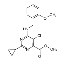 5-chloro-2-cyclopropyl-6-methoxycarbonyl-4-(2-methoxyphenylmethylamino)-pyrimidine 1165932-65-9