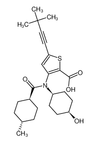 5-(3,3-二甲基-1-丁炔-1-基)-3-[(顺式-4-羟基环己基)[(反式-4-甲基环己基)羰基]氨基]-2-噻吩甲酸