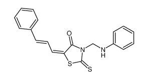 (5E)-3-(苯胺基甲基)-5-[(2E)-3-苯基-2-丙烯-1-亚基]-2-硫代-1,3-噻唑烷-4-酮