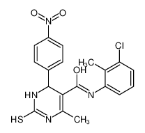 N-(3-chloro-2-methylphenyl)-6-methyl-4-(4-nitrophenyl)-2-sulfanylidene-3,4-dihydro-1H-pyrimidine-5-carboxamide