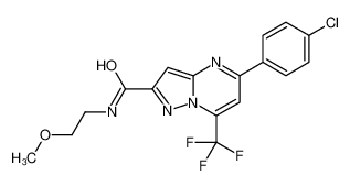 5-(4-chlorophenyl)-N-(2-methoxyethyl)-7-(trifluoromethyl)pyrazolo[1,5-a]pyrimidine-2-carboxamide