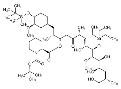 930803-62-6 1-(tert-butyl) 2-((2R,3S,6R,9R,10S,11S,12R,14S,E)-1-((1S,3R,4R)-4-((tert-butyldimethylsilyl)oxy)-3-methoxycyclohexyl)-11,15-dihydroxy-10-methoxy-2,6,8,12,14-pentamethyl-5-oxo-9-((triethylsilyl)oxy)pentadec-7-en-3-yl) (S)-piperidine-1,2-dicarboxylate