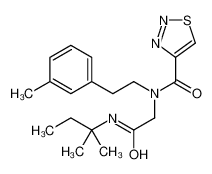 N-{2-[(2-Methyl-2-butanyl)amino]-2-oxoethyl}-N-[2-(3-methylphenyl )ethyl]-1,2,3-thiadiazole-4-carboxamide 605638-86-6