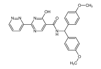 N-[bis(4-methoxyphenyl)methyl]-4-hydroxy-2-pyridazin-3-ylpyrimidine-5-carboxamide 1187990-87-9