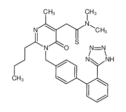 2-[2-butyl-4-methyl-6-oxo-1-[[4-[2-(2H-tetrazol-5-yl)phenyl]phenyl]methyl]pyrimidin-5-yl]-N,N-dimethylethanethioamide 247257-48-3