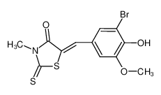 5-[(3-bromo-4-hydroxy-5-methoxyphenyl)methylidene]-3-methyl-2-sulfanylidene-1,3-thiazolidin-4-one 58215-51-3