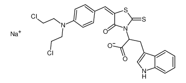 sodium,2-[(5E)-5-[[4-[bis(2-chloroethyl)amino]phenyl]methylidene]-4-oxo-2-sulfanylidene-1,3-thiazolidin-3-yl]-3-(1H-indol-3-yl)propanoate 101038-01-1