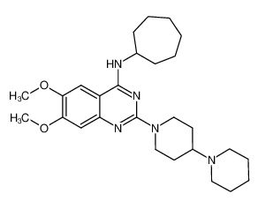 2-([1,4'-bipiperidin]-1'-yl)-N-cycloheptyl-6,7-dimethoxyquinazolin-4-amine 864289-85-0