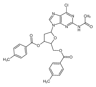 [5-(2-acetamido-6-chloropurin-9-yl)-3-(4-methylbenzoyl)oxyoxolan-2-yl]methyl 4-methylbenzoate 35129-57-8