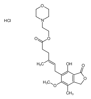 2-morpholin-4-ylethyl (E)-6-(4-hydroxy-6-methoxy-7-methyl-3-oxo-1H-2-benzofuran-5-yl)-4-methylhex-4-enoate,hydrochloride 116680-01-4