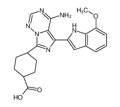 4-[(5Z)-4-amino-5-(7-methoxyindol-2-ylidene)-1H-imidazo[5,1-f][1,2,4]triazin-7-yl]cyclohexane-1-carboxylic acid 936890-98-1