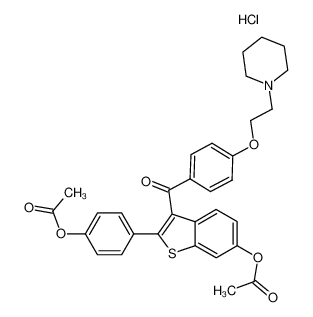 84449-82-1 spectrum, 6-acetoxy-2-(4-acetoxyphenyl)-3-[4-(2-piperidinoethoxy)benzoyl]benzo[b]thiophene, hydrochloride