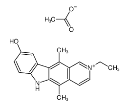 2-ethyl-5,11-dimethyl-6H-pyrido[4,3-b]carbazol-2-ium-9-ol,acetate 70173-24-9