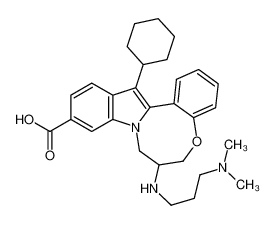 14-Cyclohexyl-7-{[3-(dimethylamino)propyl]amino}-7,8-dihydro-6H-i ndolo[1,2-e][1,5]benzoxazocine-11-carboxylic acid