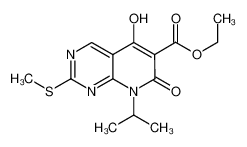 ethyl 5-hydroxy-2-methylsulfanyl-7-oxo-8-propan-2-ylpyrido[2,3-d]pyrimidine-6-carboxylate 76360-86-6